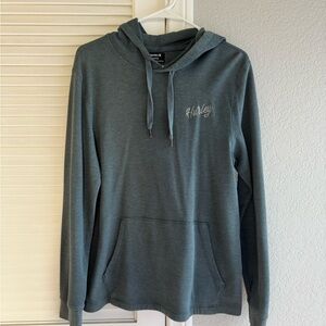 Hurley Men's Slate Green Hooded Long-Sleeve Shirt